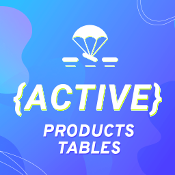 آیکن Active Products Tables for WooCommerce. Use constructor to create tables 