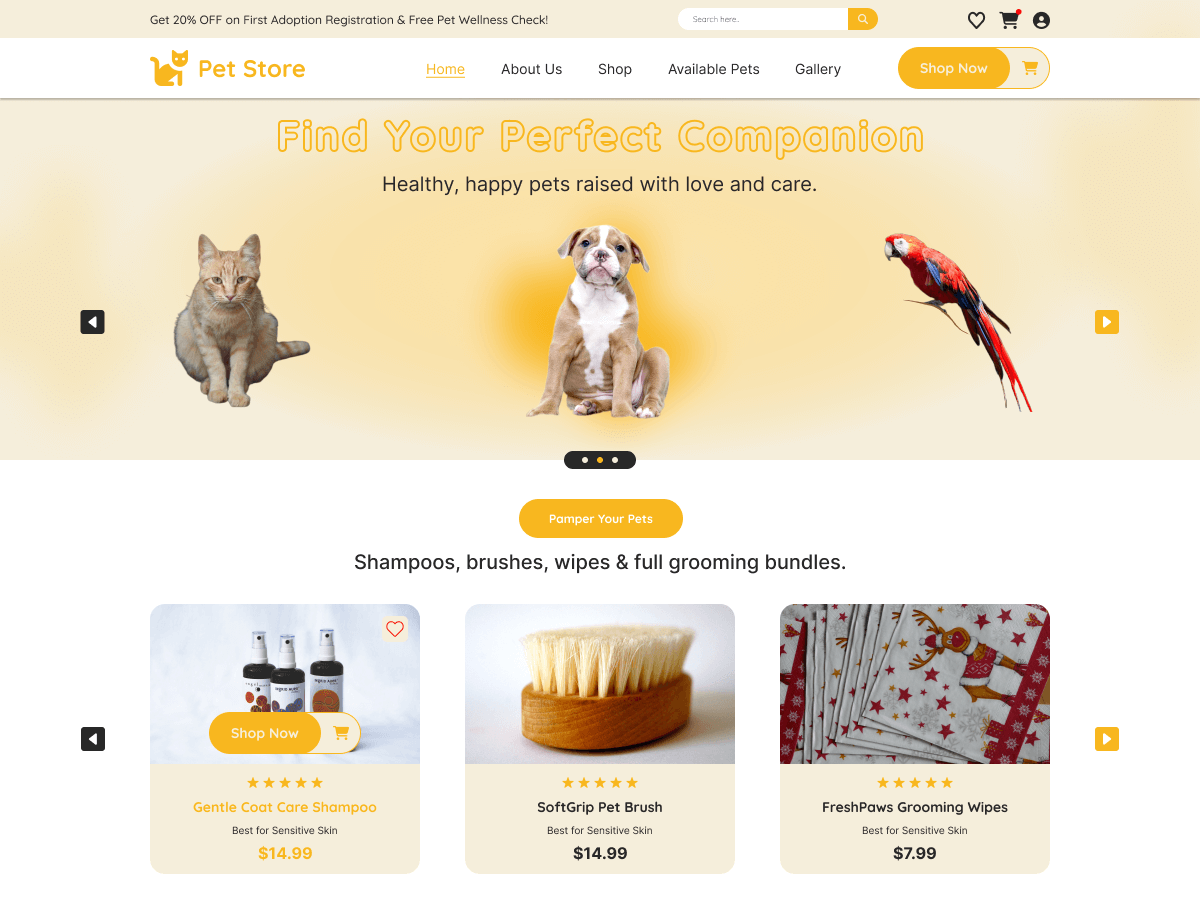 آیکن Pet Ecommerce Store